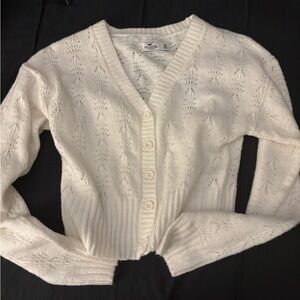 Hollister Cream Button-Up Cardigan
